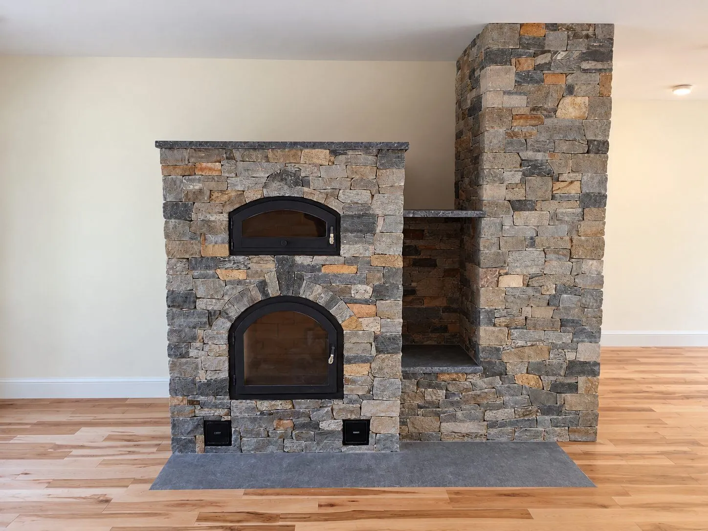 Stone fireplace by CDK Masonry