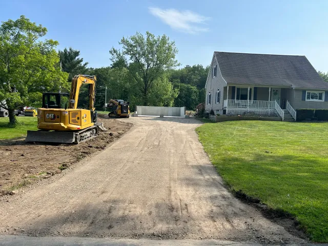 New garage foundation and driveway install, Belchertown MA