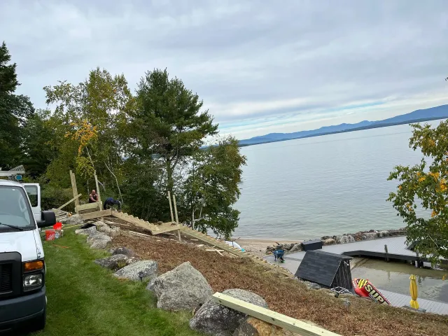 Stairs to ocean built by general contractor licensed in Massachusetts cape cod