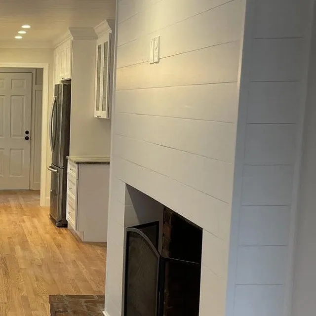 Shiplap fireplace surround