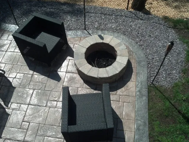 Fire Pit & Outdoor Patio with patio chairs