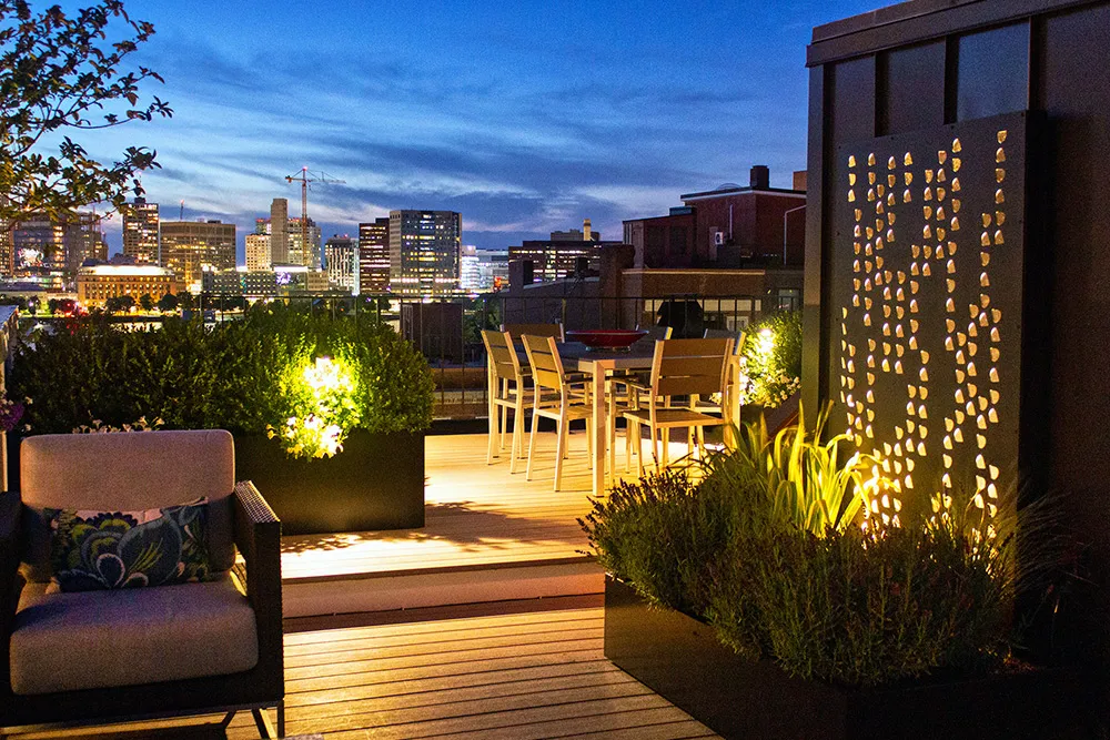 Boston, MA Roofdeck Landscape Lighting Portfolio #1 - Photo #3