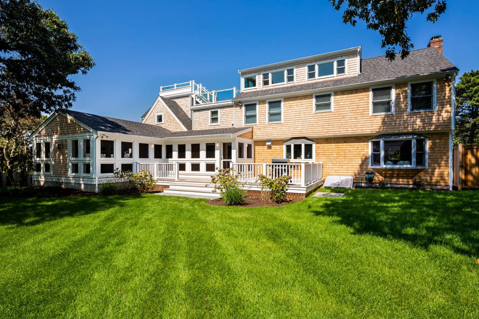 Large backyard for custom home in Cape Cod