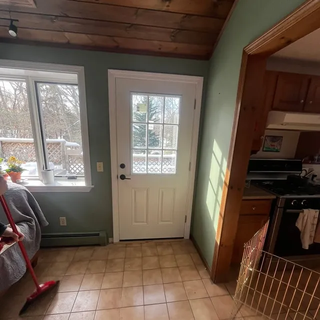 New rear entry door off the kitchen