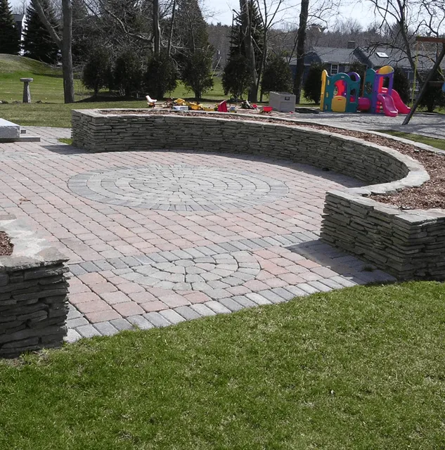 custom stone patio installation
