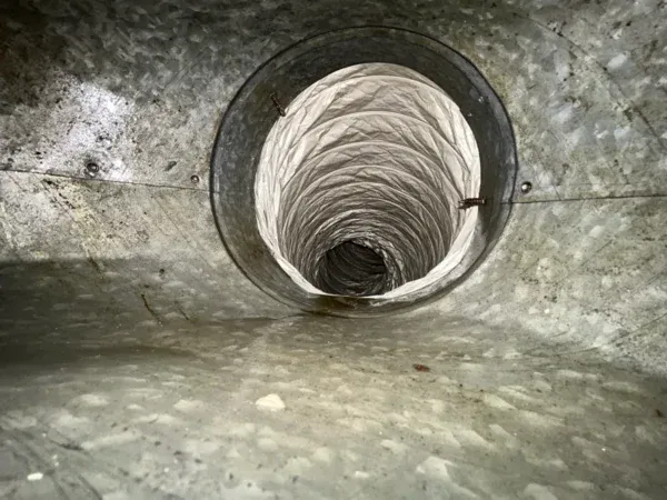 Clean galvanized air duct and flexible run after cleaning