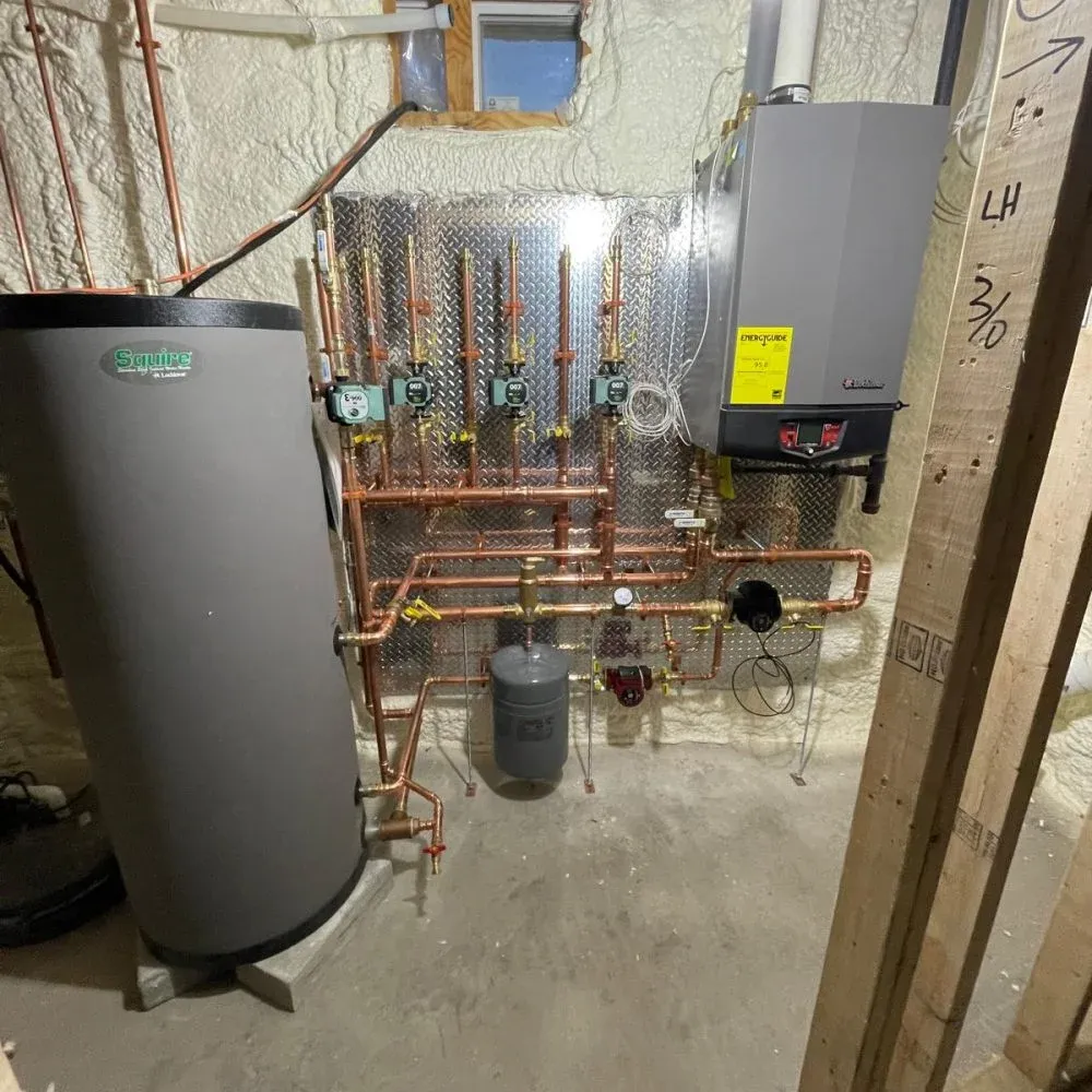 Gas boiler installation for home heating and hot water
