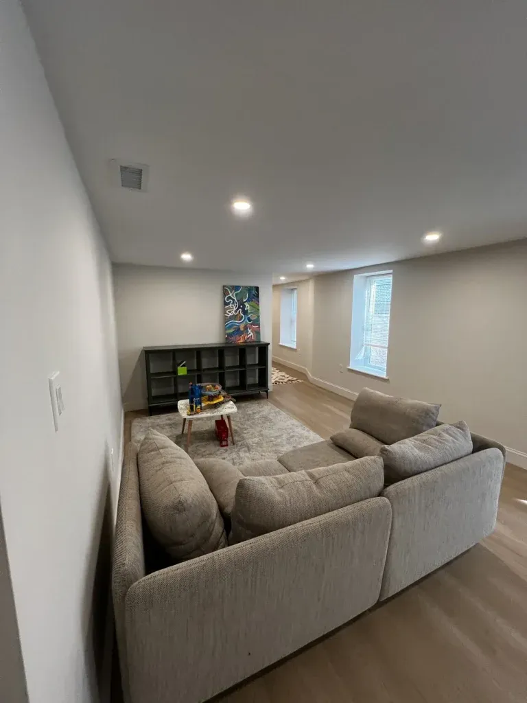Completed Full Basement Remodel by Reliance Construction