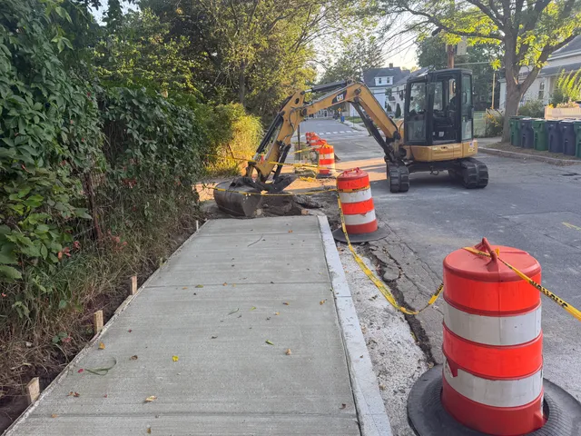 Breaking ground excavation work photo