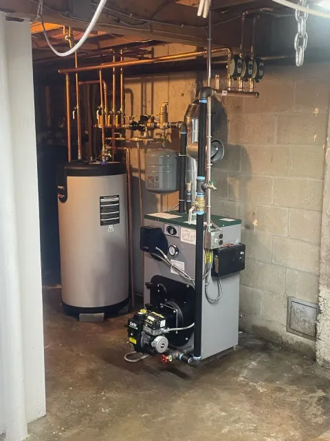 Boiler and hot water equipment installation