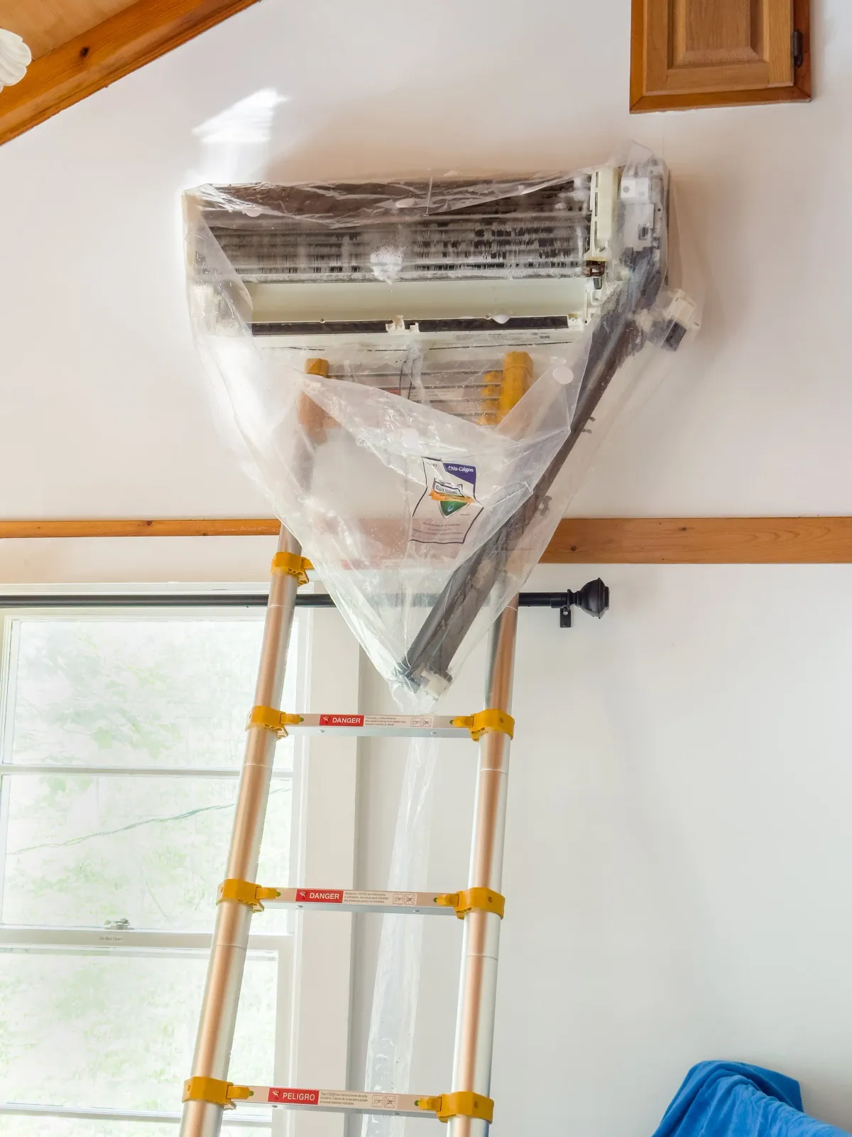 Mini Split Unit During Cleaning Process