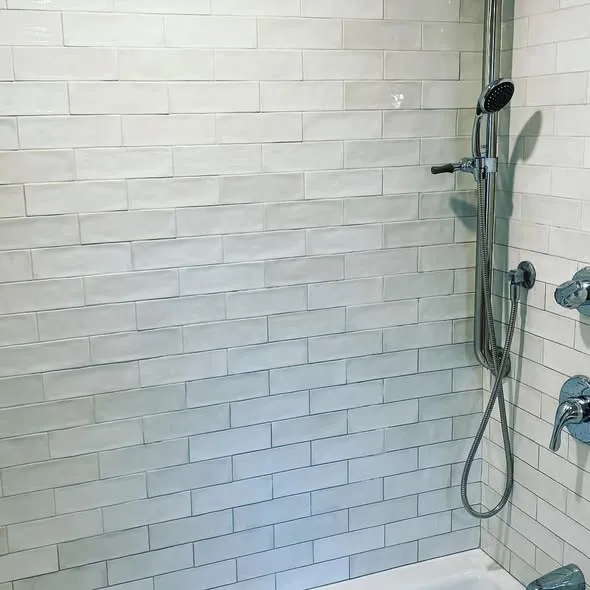 Tiled shower with new valve and fixtures