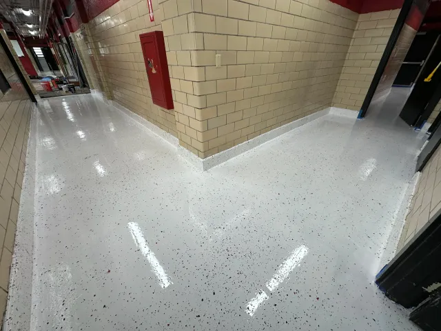 Partial Flaked Floor - Red/Black Flakes - Rec Center
