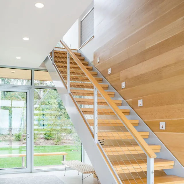 Contemporary home staircase on Cape Cod