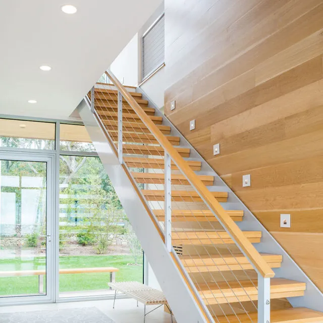 Contemporary home staircase on Cape Cod