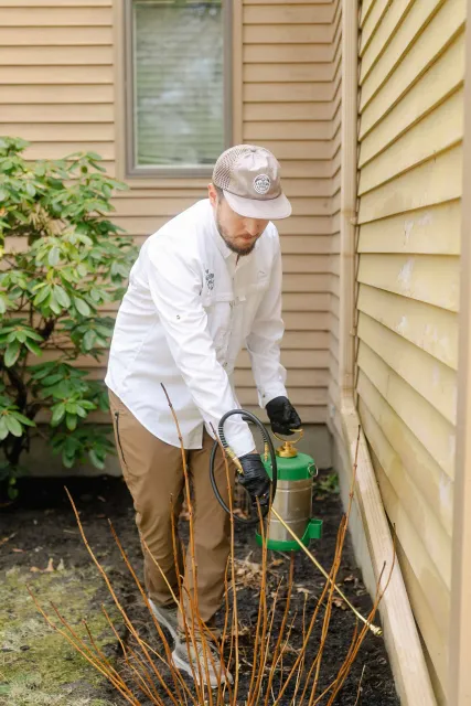 Ty spraying home foundation