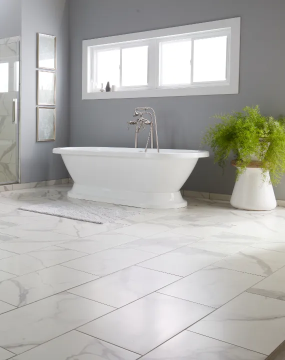 Installed tile flooring in home