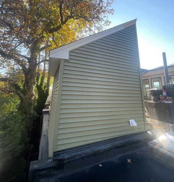Completed siding project on a Greater Boston home