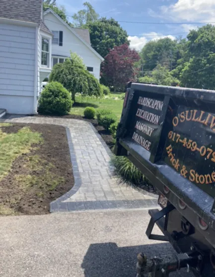 Unilock walkway. Westwood, MA.