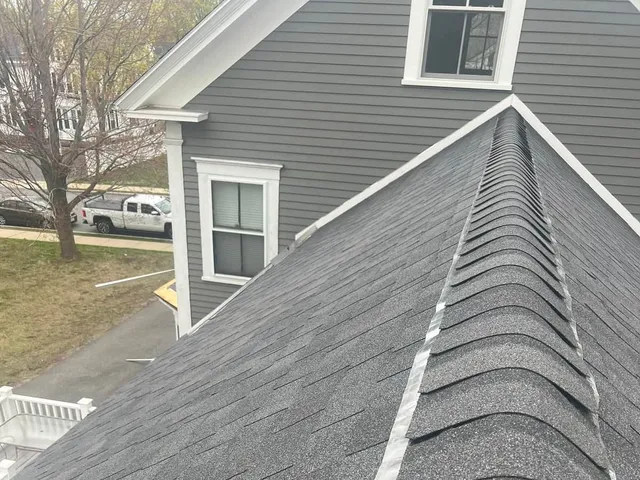 Roof ridge and dormer after cleaning