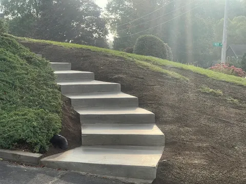Outdoor concrete steps on a hillside