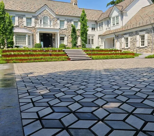 Techo bloc permeable pavers in Greenwich