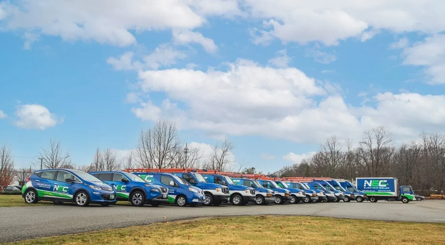 The NEC Electric + Solar fleet lined up