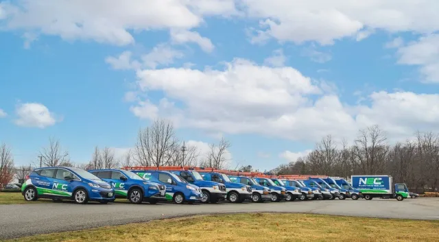 The NEC Electric + Solar fleet lined up