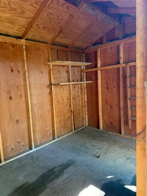 Emptied wooden shed interior