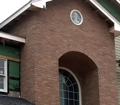 Front Entrance: Thin Brick Veneer Brick – Weston, MA
