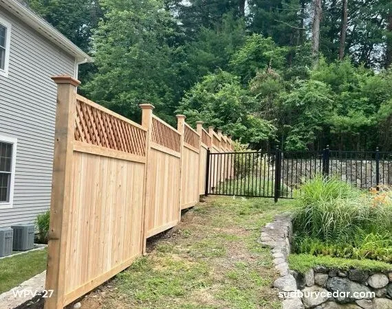 Privacy Fence on Sloped Yard-Wayland, MA.