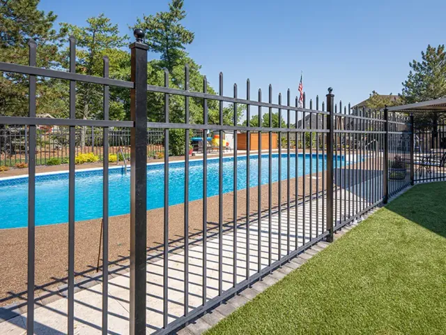 Ornamental steel fence installation