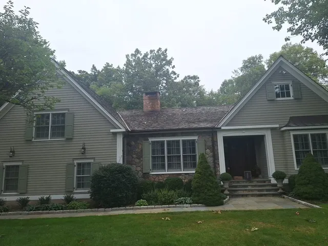 Shingle and stone home exterior