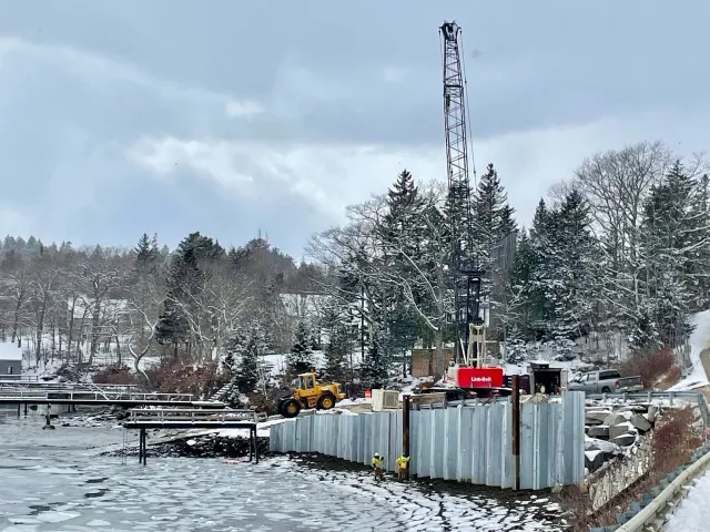 Sheet Pile Walls:  Betsy's Cove, Brooksville, Maine