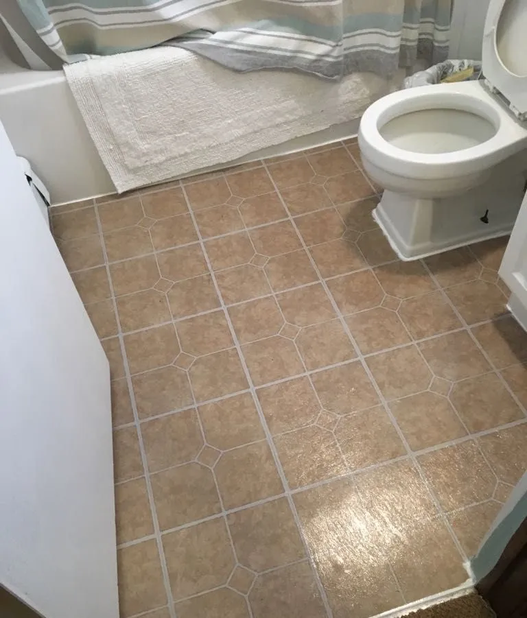 New bathroom floor tile
