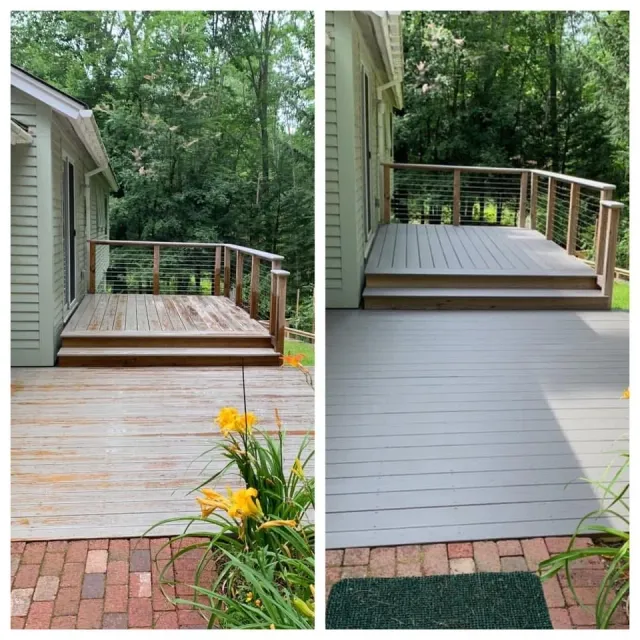 Deck staining in Lebanon, NH.