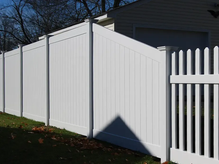 Vinyl fence installation