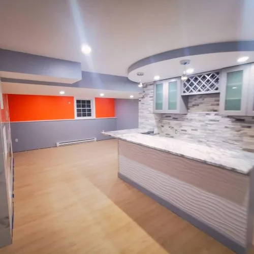 modern Edge Contracting basement remodel
