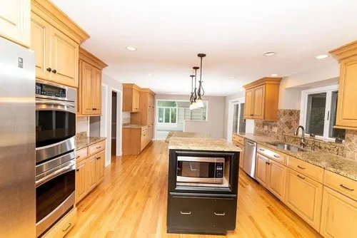 Open kitchen with center island