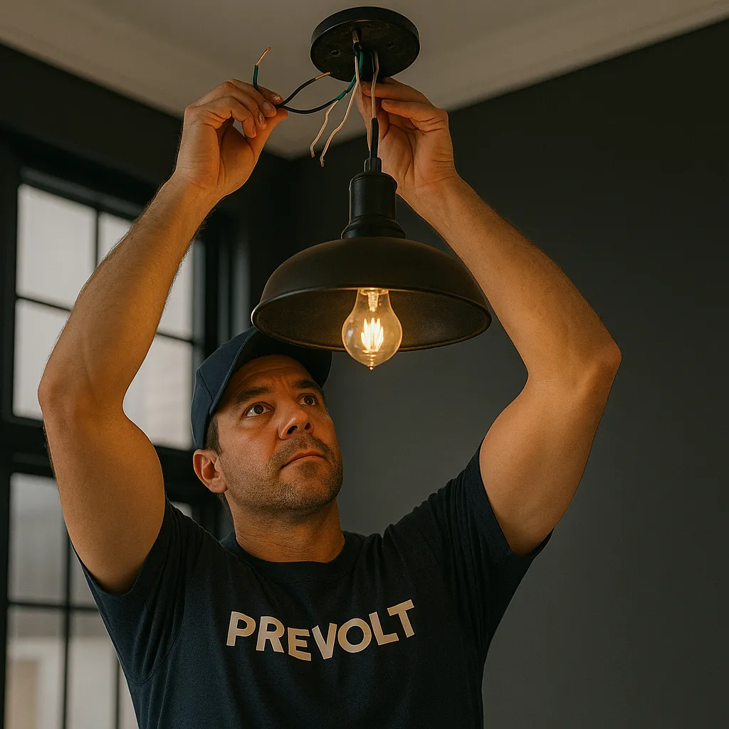 Standard electrical installation in Connecticut & Massachusetts with labeled breakers, neat NM/EMT runs, and LED circuits by Prevolt Electric