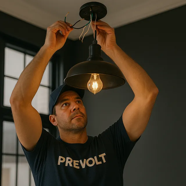 Standard electrical installation in Connecticut & Massachusetts with labeled breakers, neat NM/EMT runs, and LED circuits by Prevolt Electric