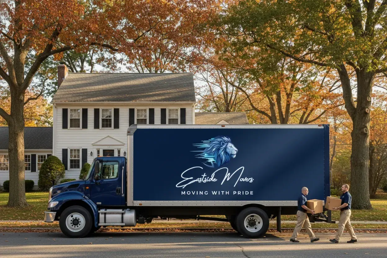 Eastside Movers crew loading a truck in Franklin, Massachusetts