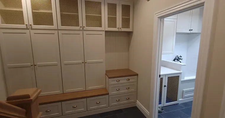 Mudroom cabinets, cabinet dog create, dog washing station, Cookhouse Cabinetry and Bath