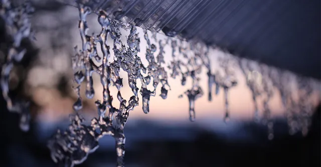 Ice damage on a residential roof