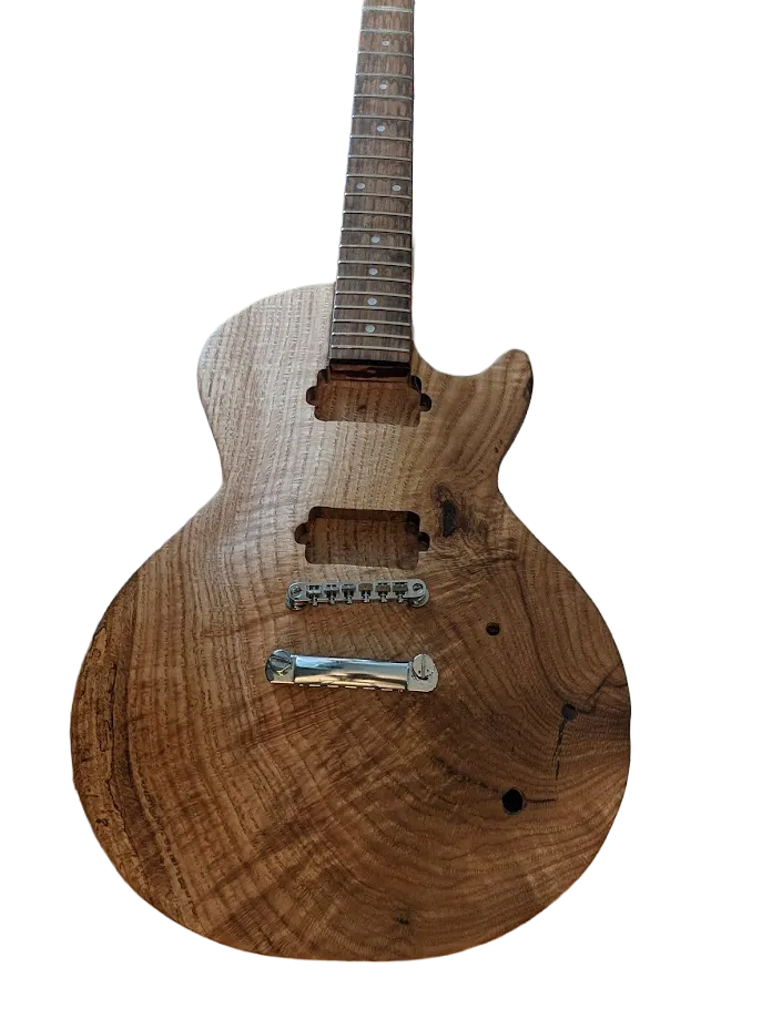 Maple solidbody guitar body with recycled neck