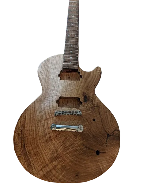 Maple solidbody guitar body with recycled neck