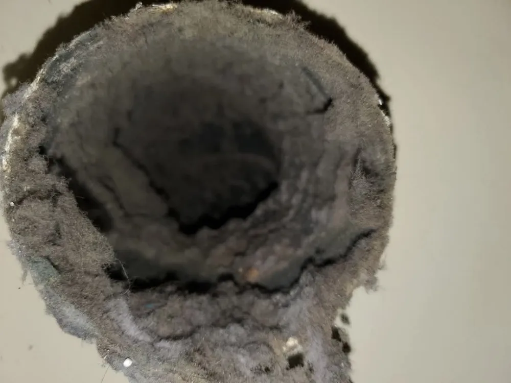 Before photos of a clogged vent