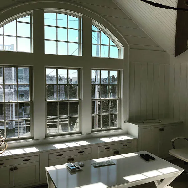 Home office windows tinted to reduce glare