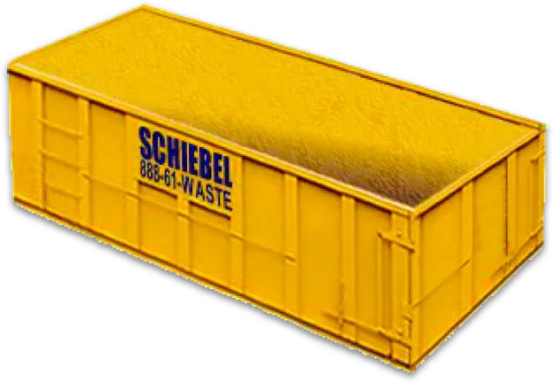 A big yellow dumpster