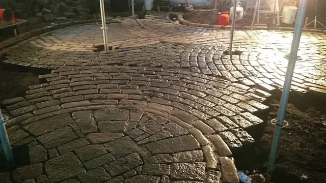 Tented Cobblestone Driveway Installation